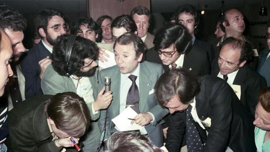 Josep Lluís Núñez, tras su victoria en las elecciones presidenciales del Barça de 1978