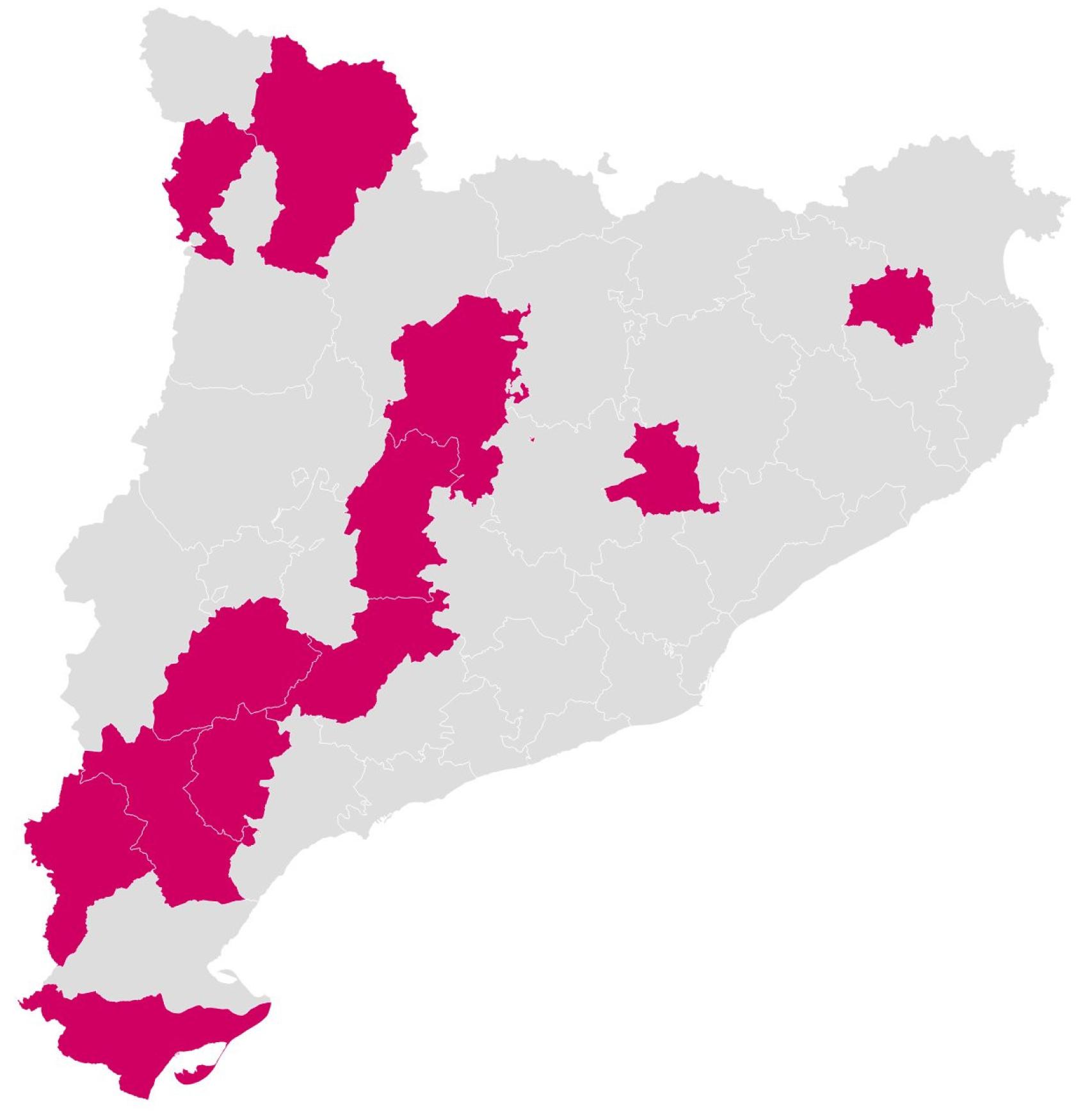 Comarcas sin centros que ofrezcan la Interrupción Voluntaria del Embarazo, año 2022