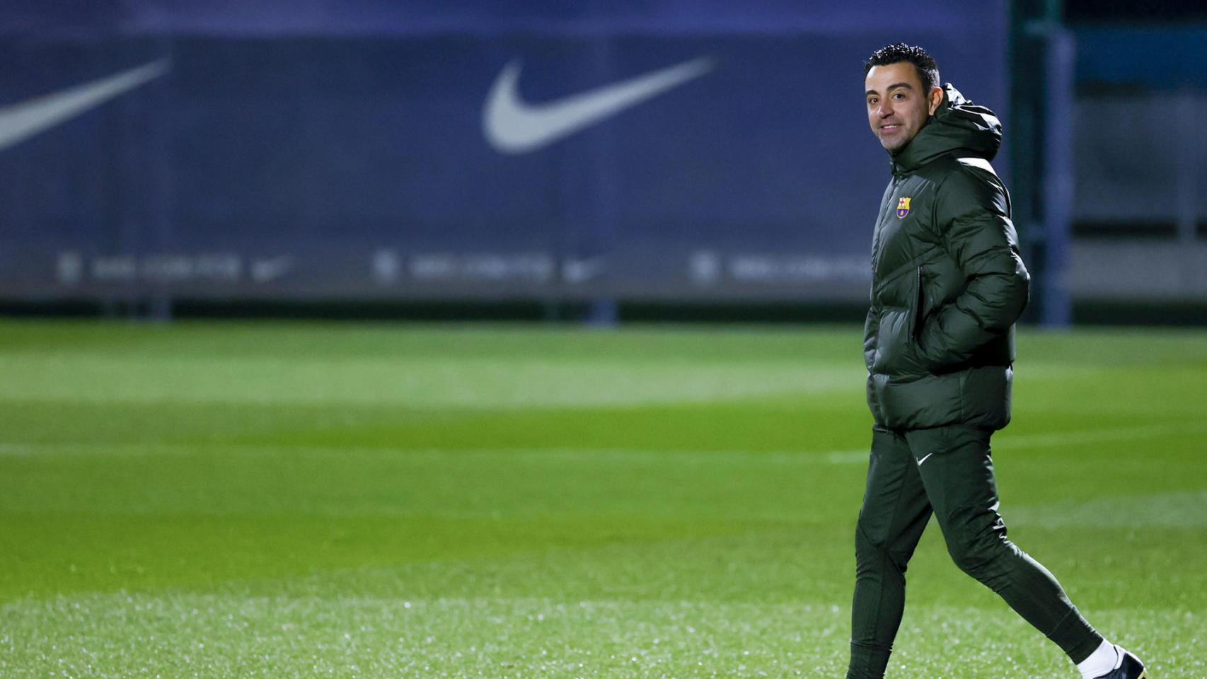 Xavi Hernández, en el entrenamiento del Barça previo a Copa del Rey