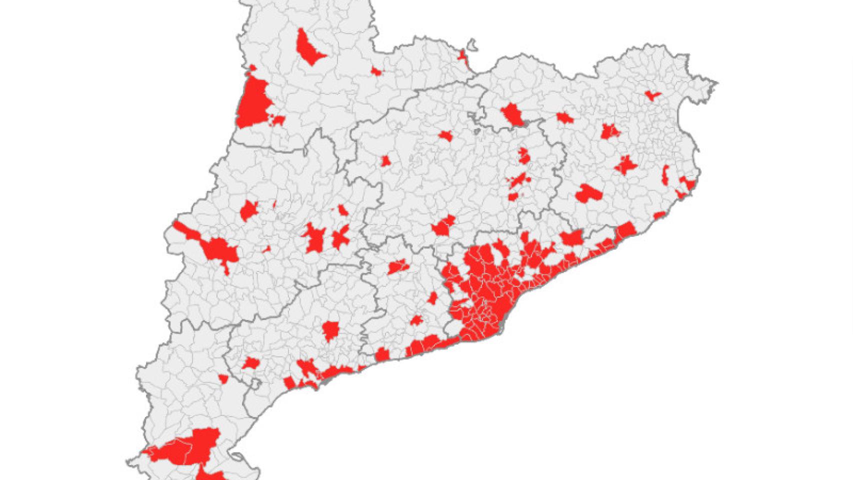 El mapa de los 140 municipios con tope de alquiler