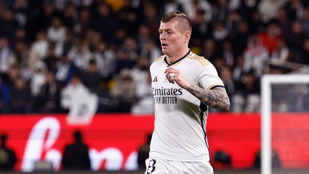 Toni Kroos, durante el partido contra el Atlético de Madrid en Riad