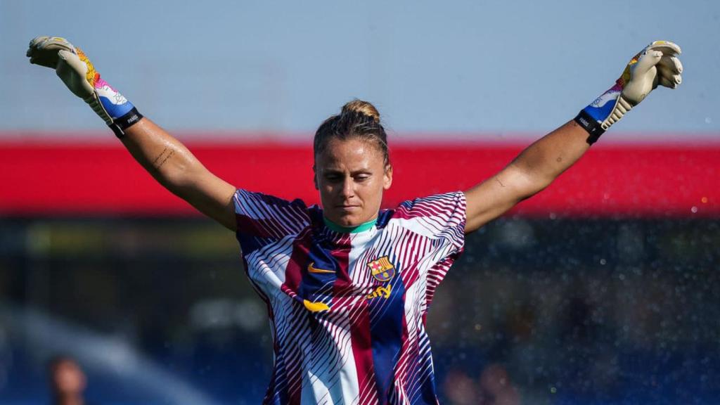 Sandra Paños, en un entrenamiento del Barça Femenino