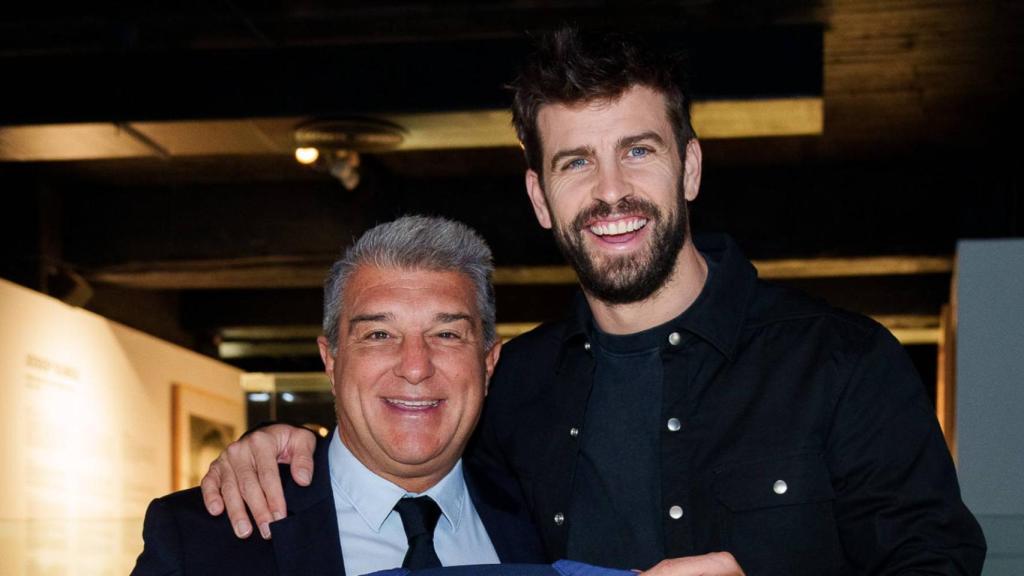 Laporta y Piqué, durante un acto del Barça