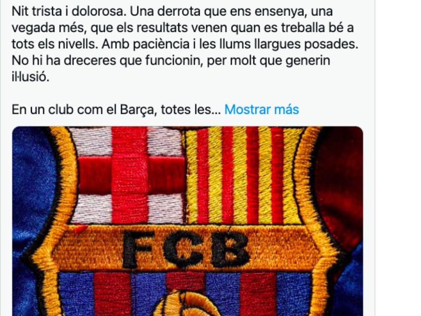 Tuit de Víctor Font