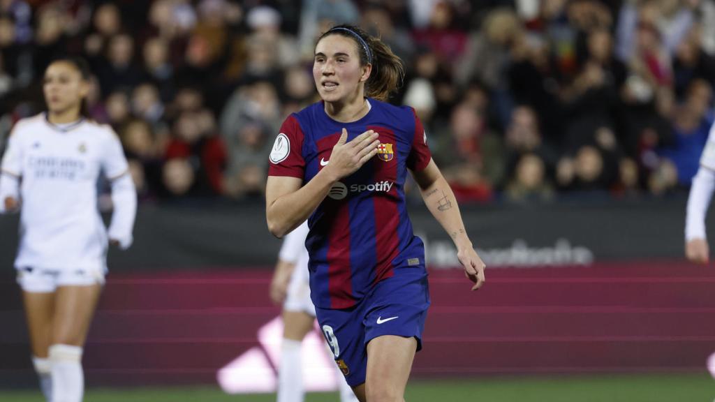 Mariona Caldentey festeja un gol al Real Madrid en la Supercopa Femenina