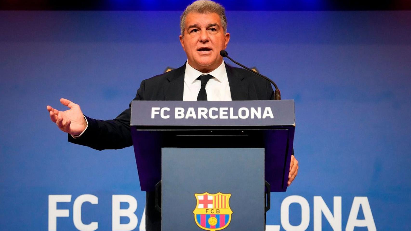 Joan Laporta, en la comidad de Navidad del Barça, el pasado mes de diciembre