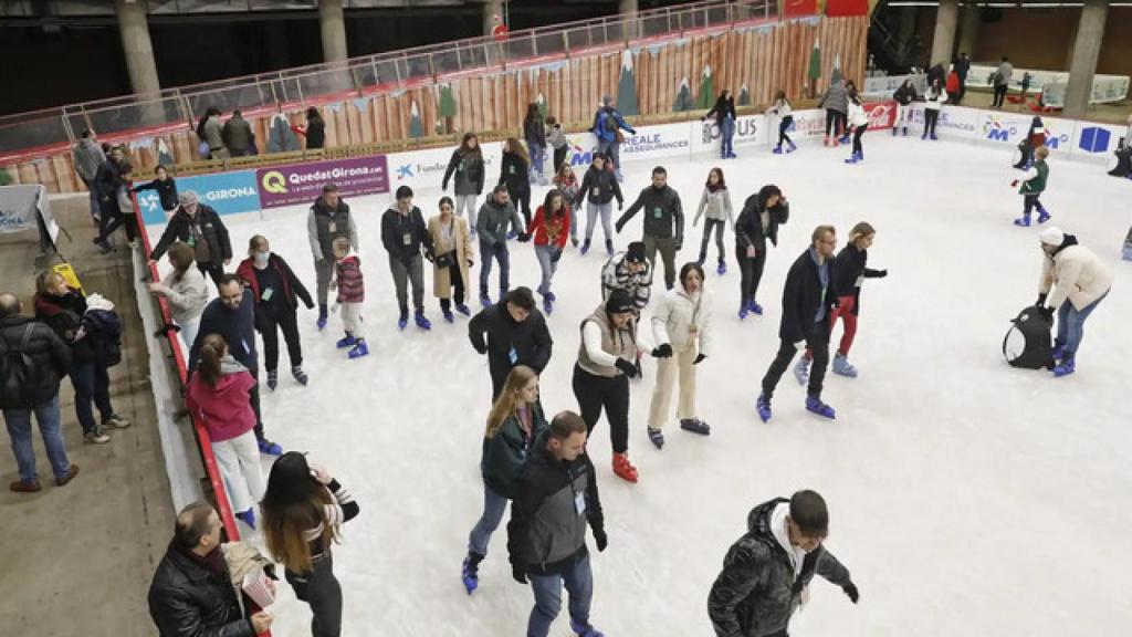 Imagen de la última edición de la pista de hielo en la Fira de Girona