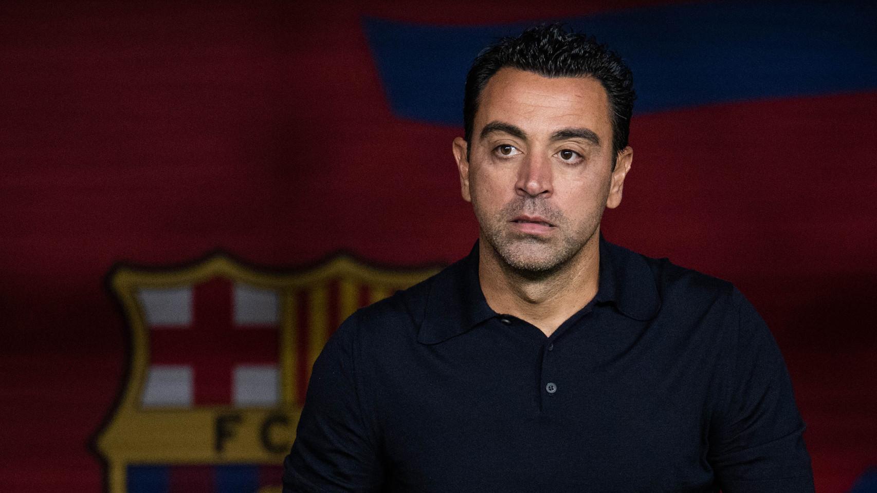 Xavi Hernández, antes de un partido del Barça en la Liga