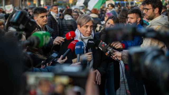 Ada Colau durante sus declaraciones