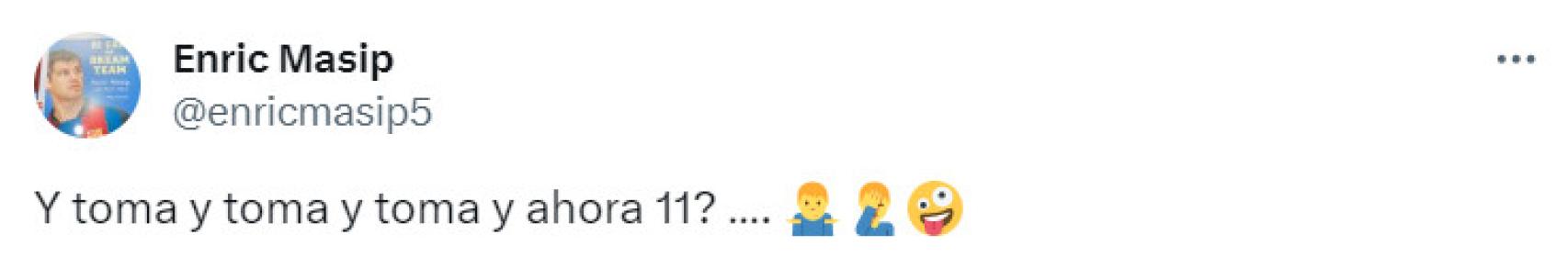 Enric Masip ironiza con el tiempo de prolongación en el Real Madrid-Almería