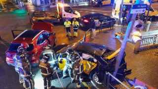 Un accidente de tráfico en una imagen de archivo