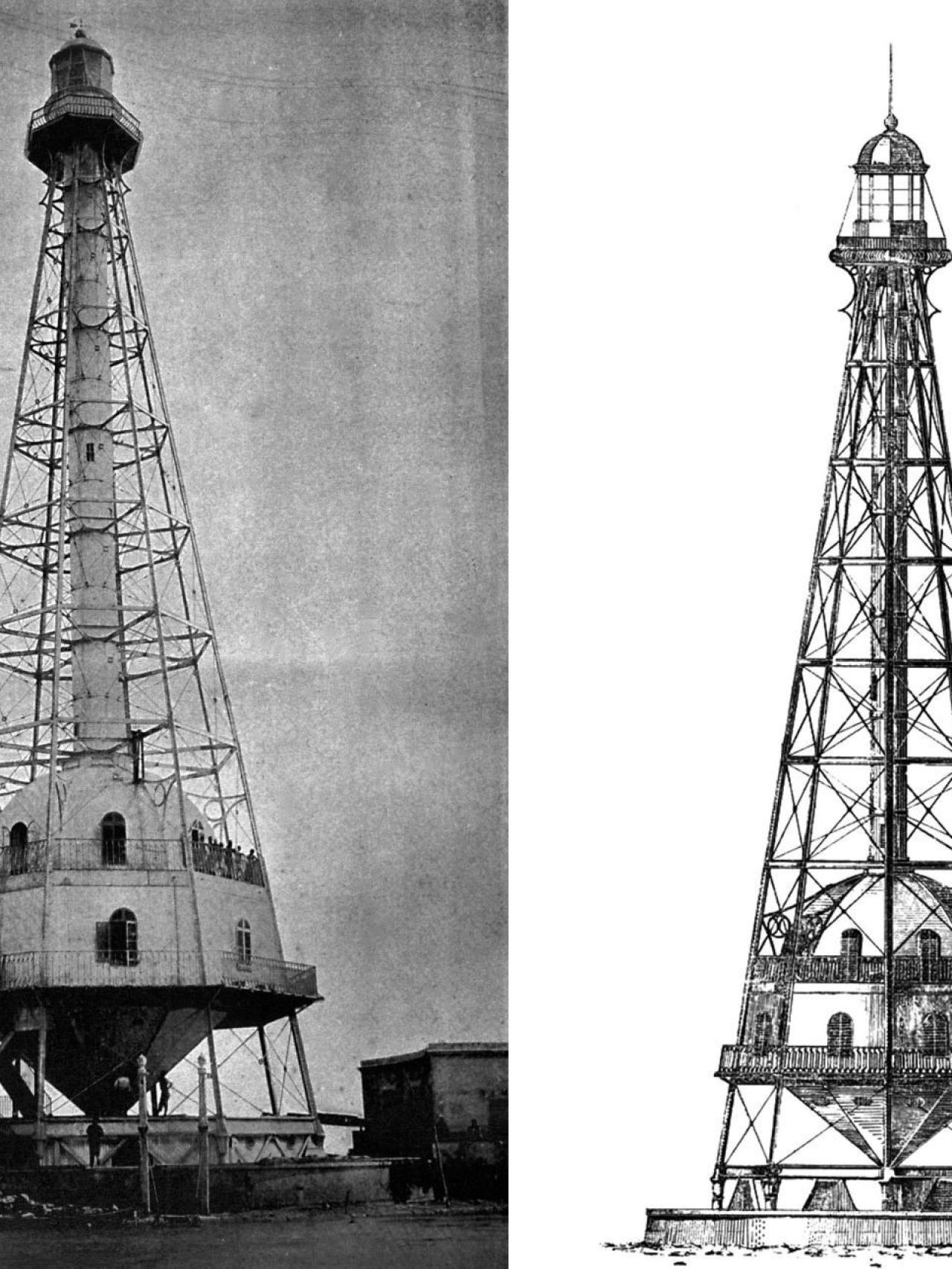 Fotos históricas del faro de la isla de Buda