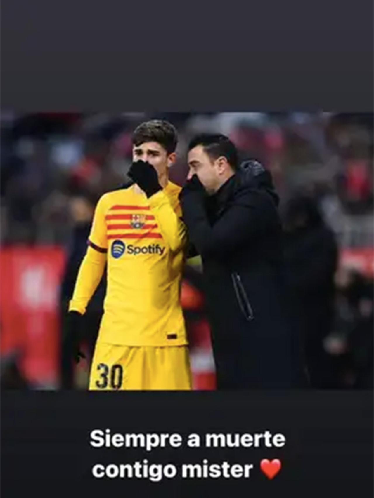 El mensaje de apoyo de Gavi a Xavi en las redes sociales