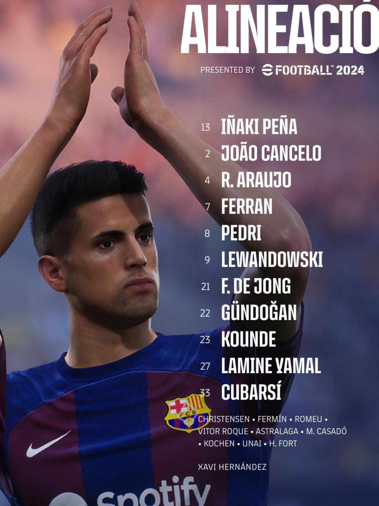 Este es el once del FC Barcelona contra Osasuna