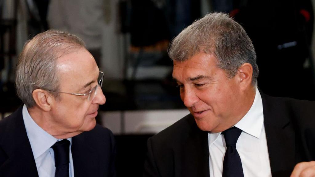 Joan Laporta y Florentino Pérez, durante una reunión de la Superliga