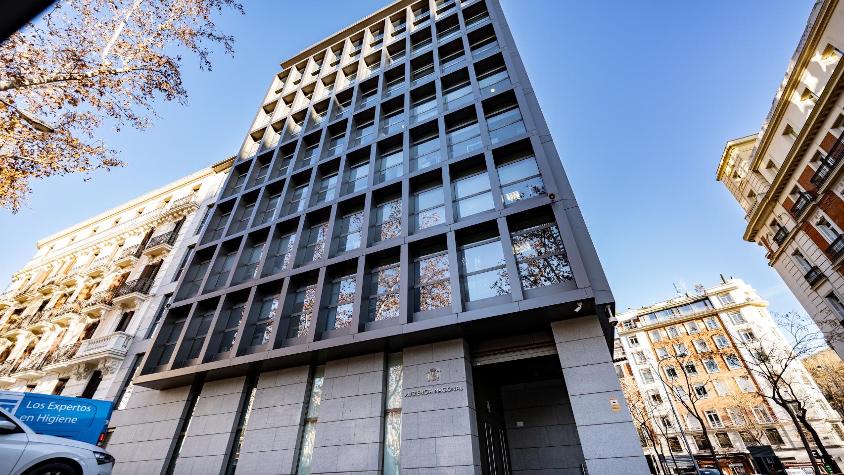 Vista de la fachada de la Audiencia Nacional, a 8 de enero de 2024, en Madrid