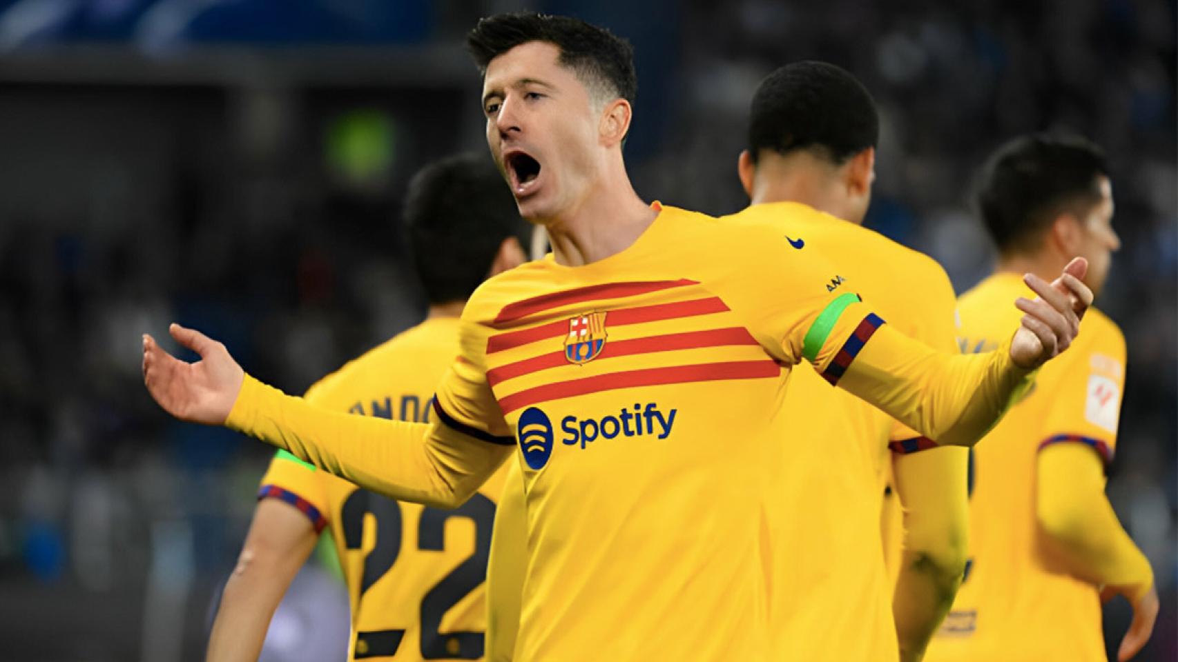 Robert Lewandowski, celebrando un gol contra el Alavés