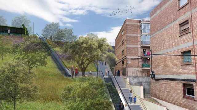 Render de las escaleras mecánicas