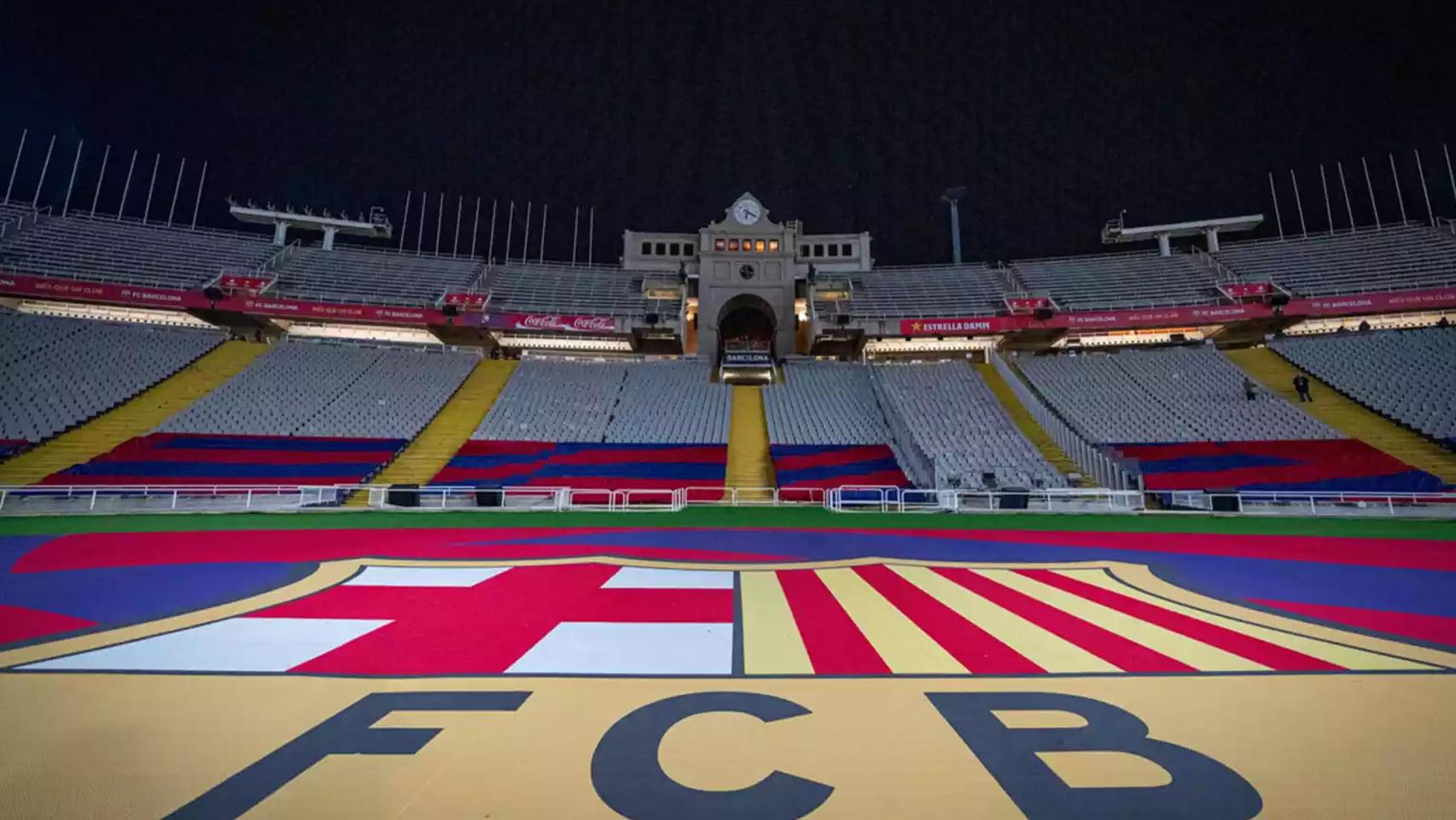 Una de las gradas del Estadio de Montjuïc, la sede provisional del Barça