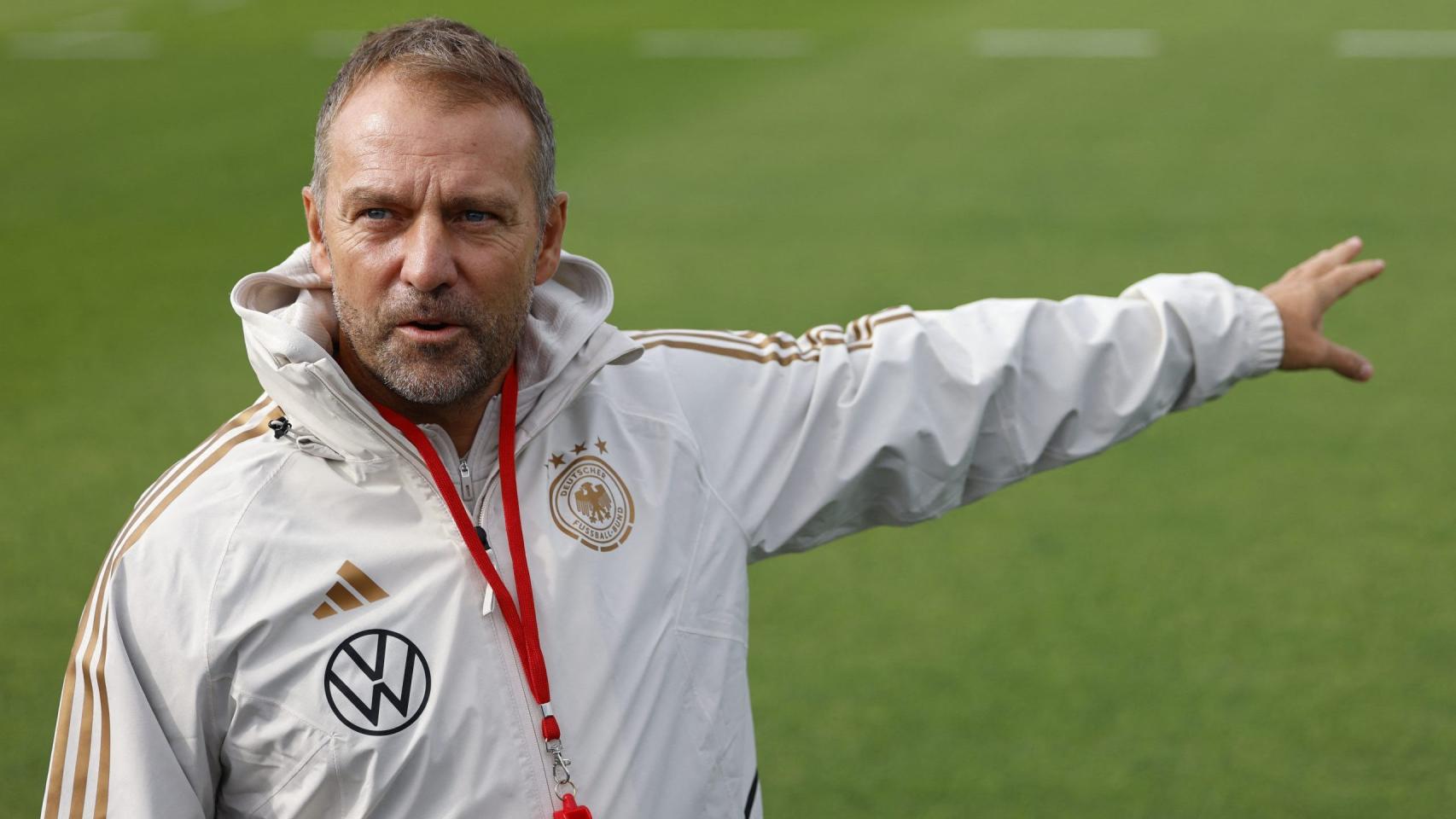 Flick, en un entrenamiento de la selección alemana