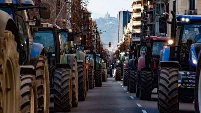 Los tractores llegan al centro de Barcelona, en la calle Balmes, en una imagen de archivo