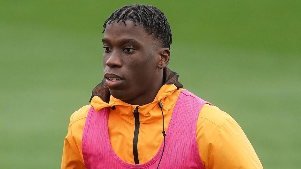 Ilaix Moriba, en su primer entrenamiento con el Getafe