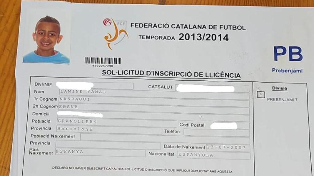 Ficha de Lamine Yamal