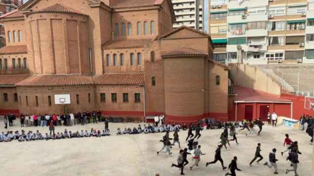 Patio del colegio del Sagrat Cor de Ribes, en el Eixample de Barcelona
