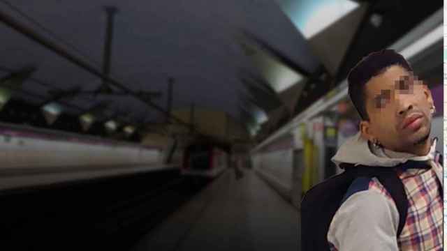 Fotomontaje del ladrón de Sant Martí con el metro de fondo