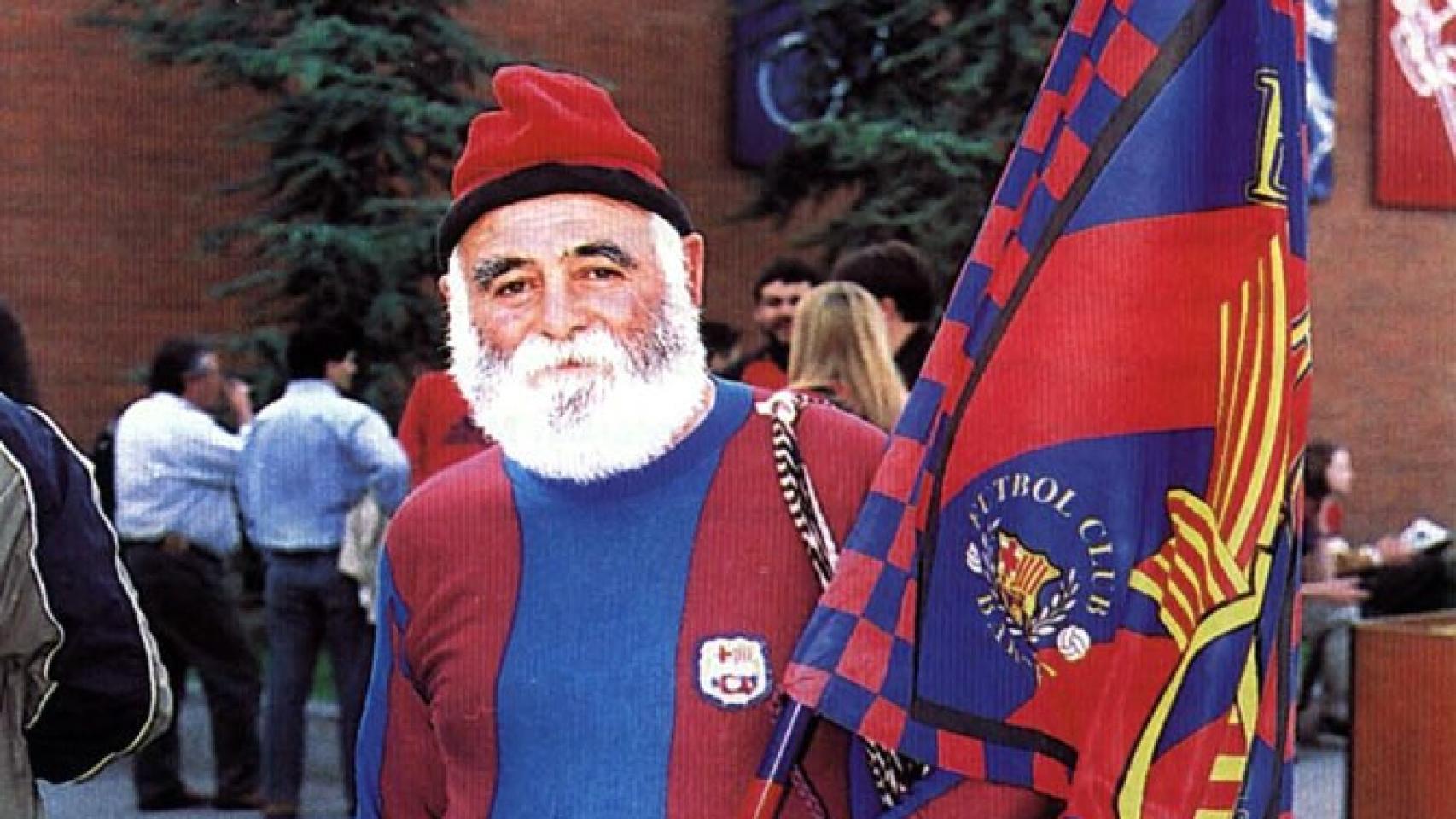 Joan Casals, l'Avi del Barça, en un acto del club azulgrana