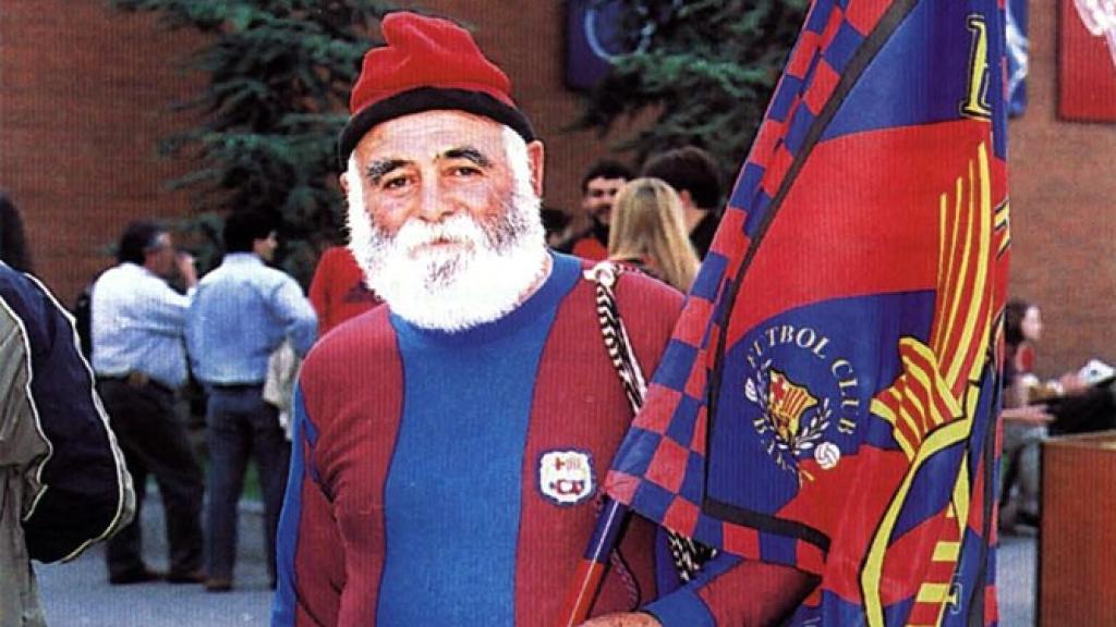 Joan Casals, l'Avi del Barça, en un acto del club azulgrana