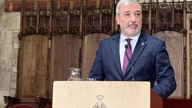 El alcalde Jaume Collboni, en su comparecencia en el Ayuntamiento de Barcelona