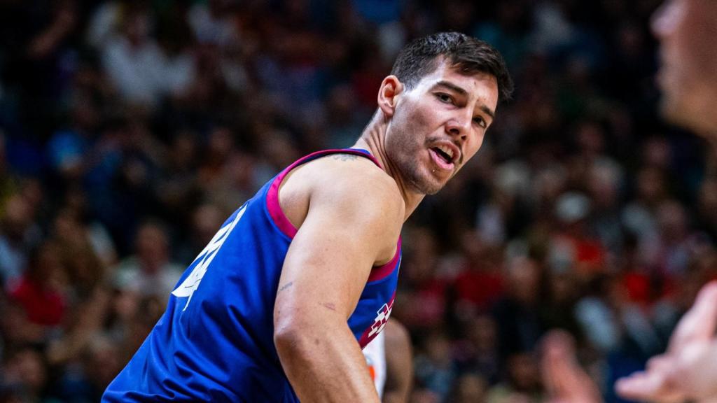 La euforia de Willy Hernangómez durante el Barça-Manresa de Copa del Rey