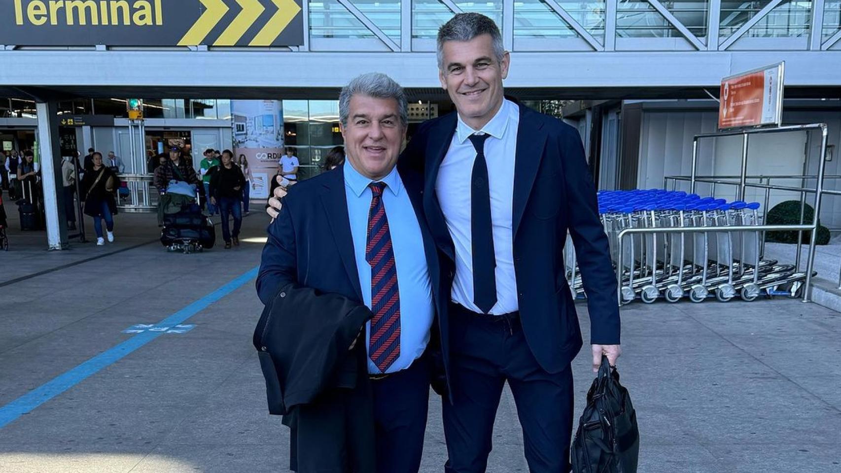 Joan Laporta y Enric Masip, en Málaga para ver la Copa del Rey de basket