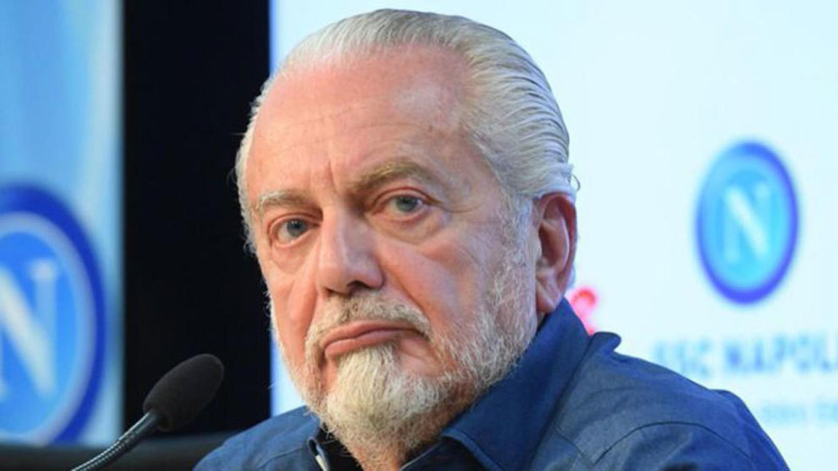 Aurelio De Laurentiis, en una rueda de prensa con el Nápoles
