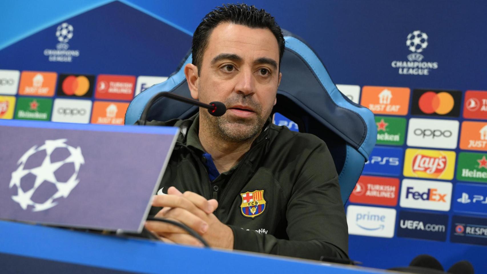Xavi Hernández, en la rueda de prensa previa del Nápoles-Barça