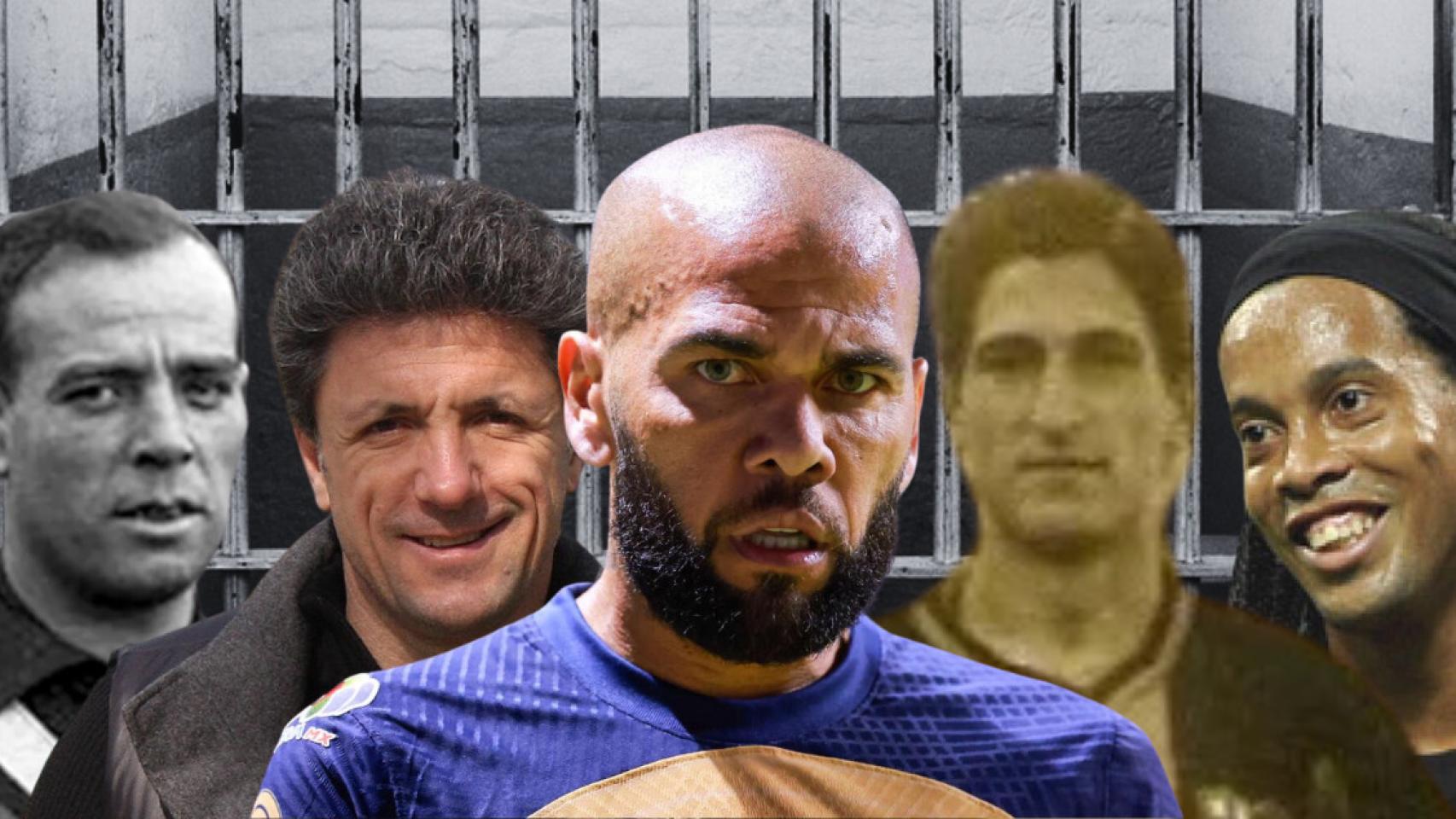De izquierda a derecha: Ricardo Zamora, Gica Popescu, Dani Alves, Emili Sagi Liñán y Ronaldinho