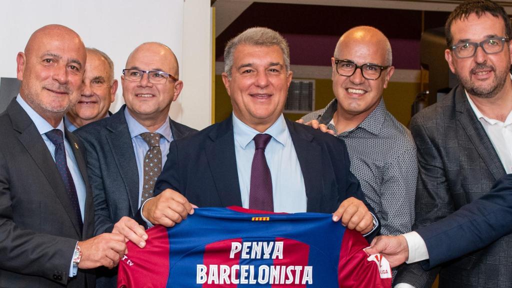 Joan Laporta, durante un acto con la Penya Barcelonista de Vic