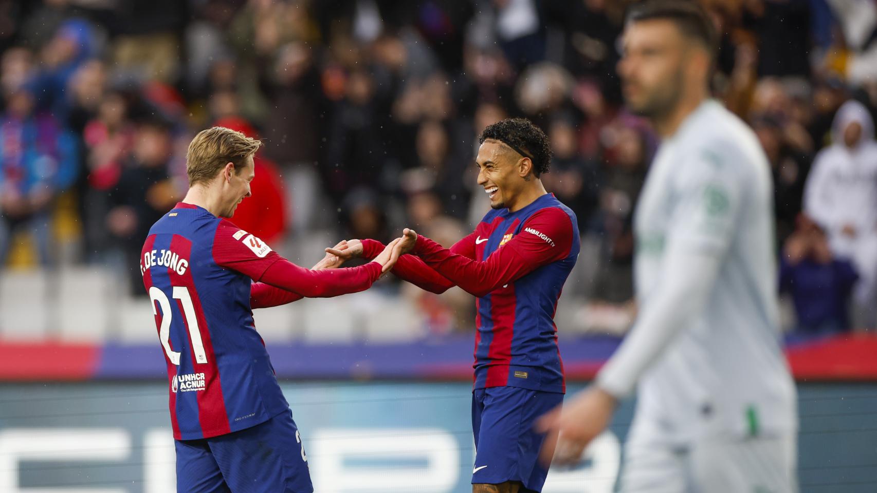 Frenkie de Jong y Raphinha, autores de los goles del Barça contra el Getafe