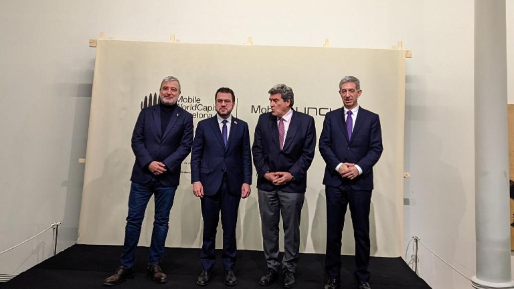 Autoridades en la comida inaugural del Mobile World Congress (MWC) 2024 en Barcelona