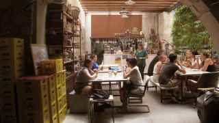 Terraza del restaurante Fundació Mescladís, en el Eixample