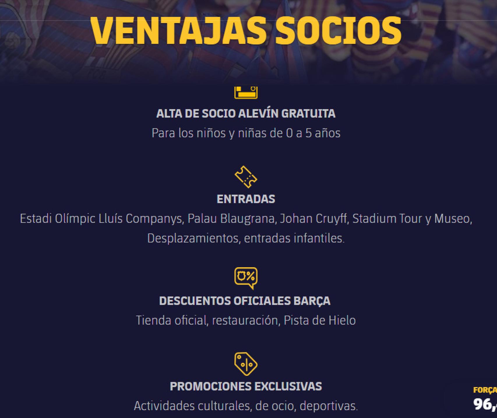 Ventajas de los socios del Barça
