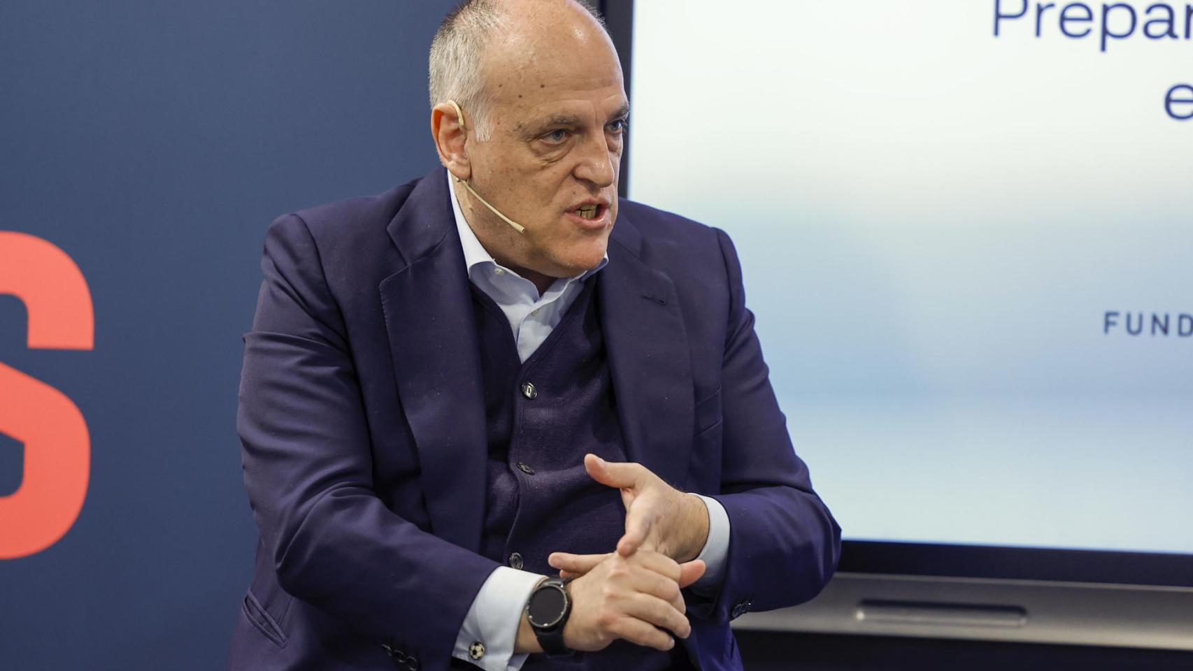 Javier Tebas, en la presentación del proyecto 'Preparados'  de la Liga