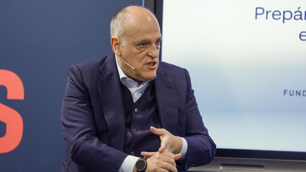 Javier Tebas, en la presentación del proyecto 'Preparados'  de la Liga