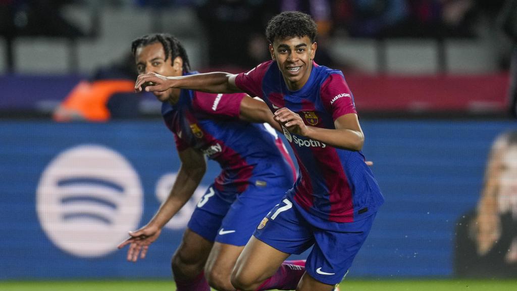 Lamine Yamal celebrando el gol contra el Mallorca en Liga