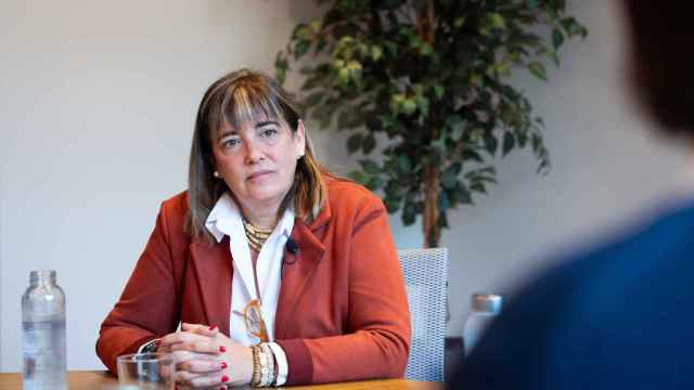 Gemma Badia en la redacción de Metrópoli durante una entrevista