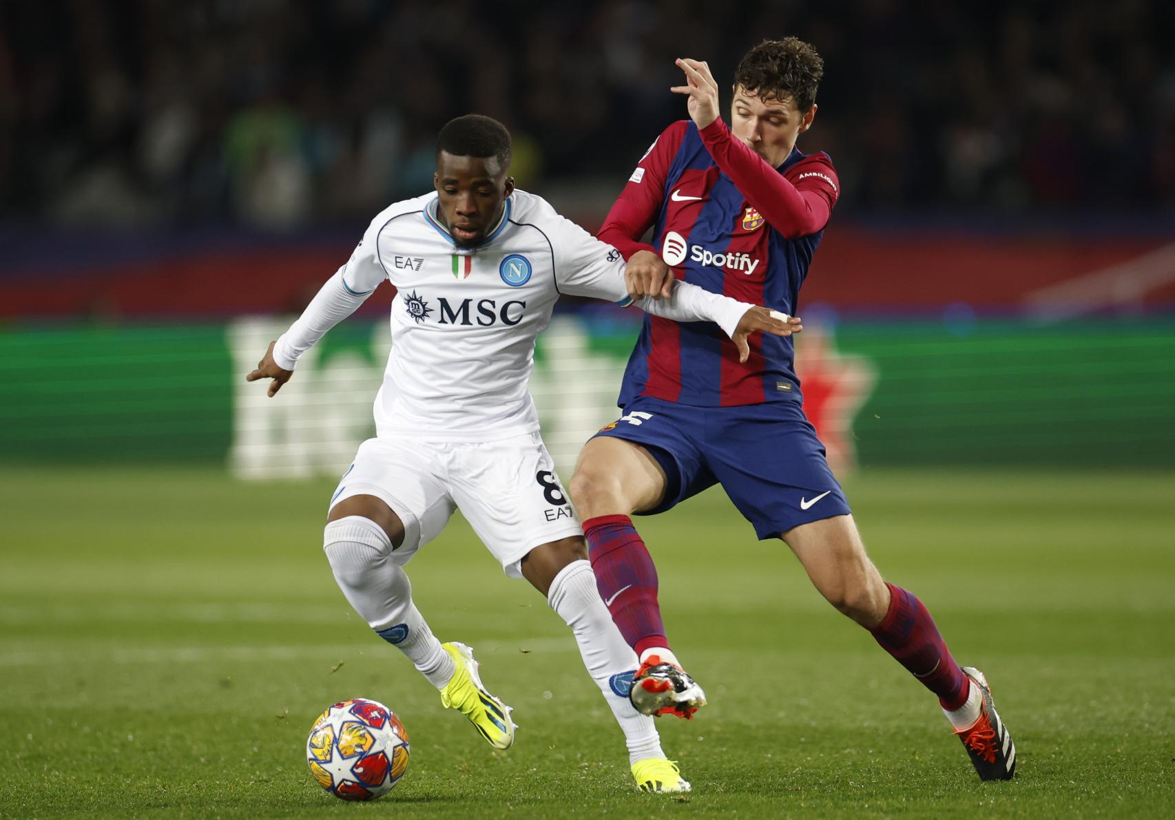 Andreas Christensen en el partido contra el Nápoles