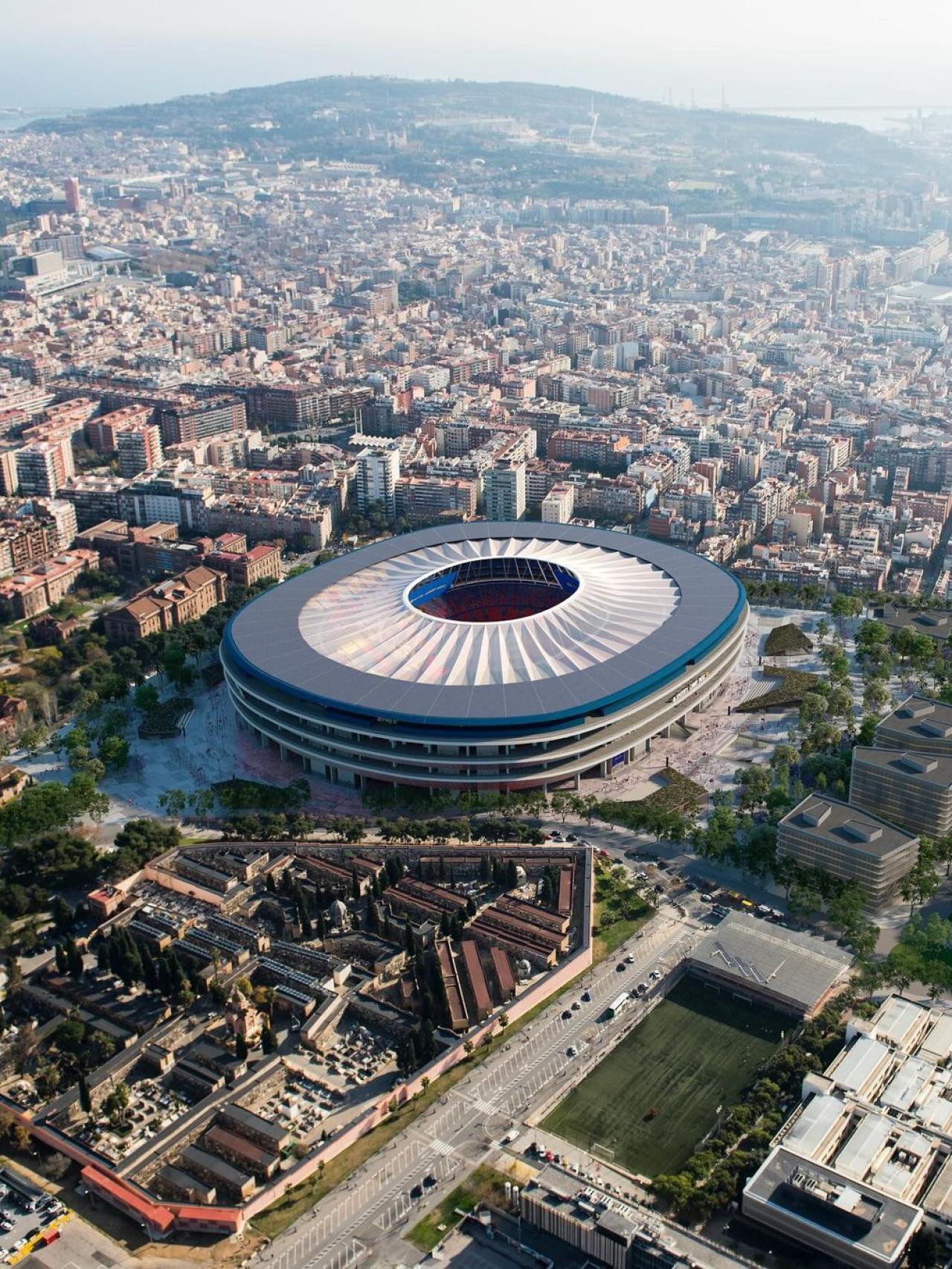 Representación gráfica del nuevo Camp Nou, compartida por el Barça
