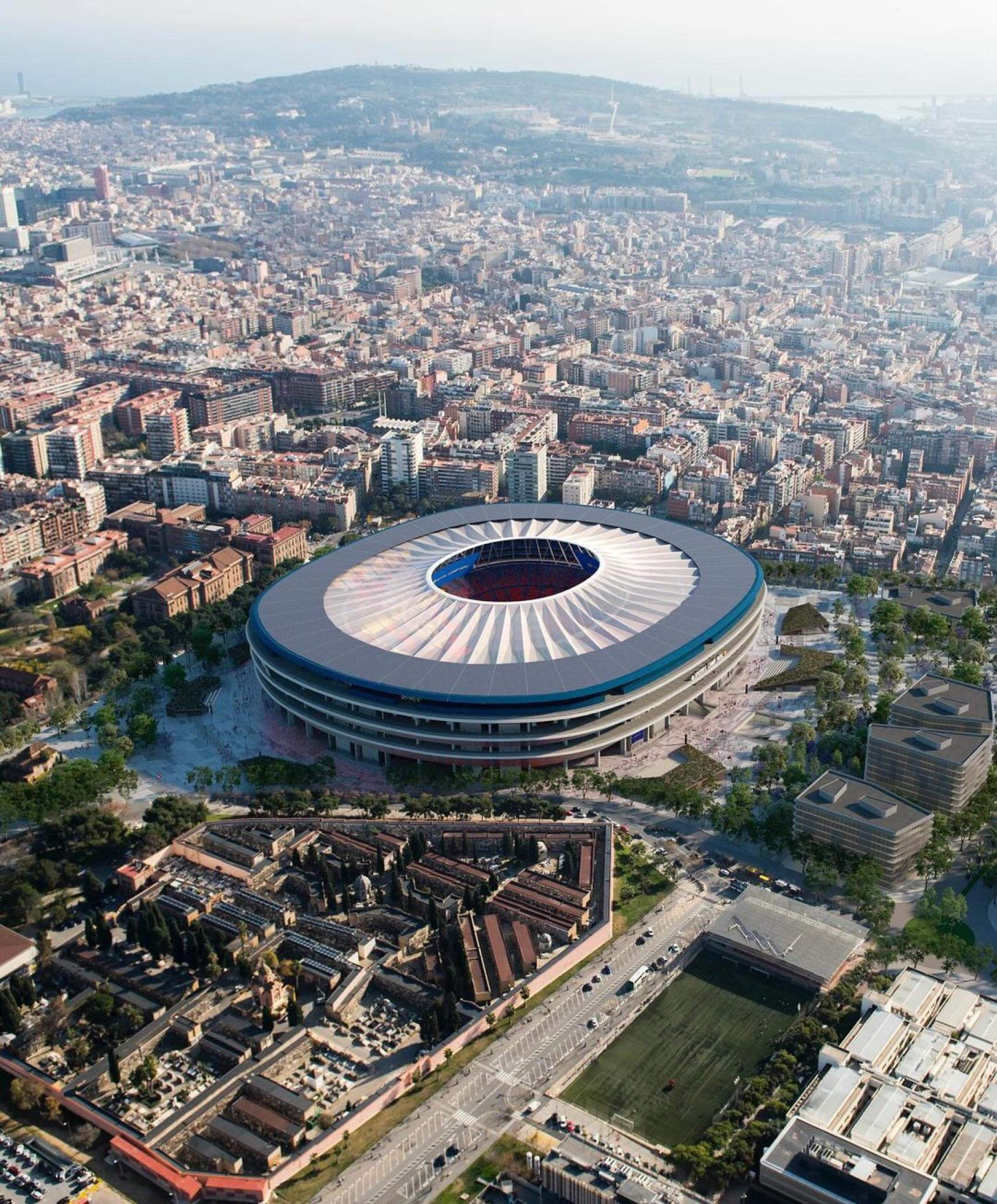 Representación gráfica del nuevo Camp Nou, compartida por el Barça