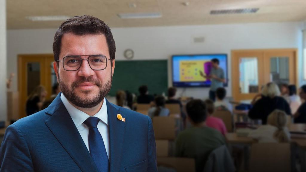 Creación con Pere Aragonès y una clase escolar